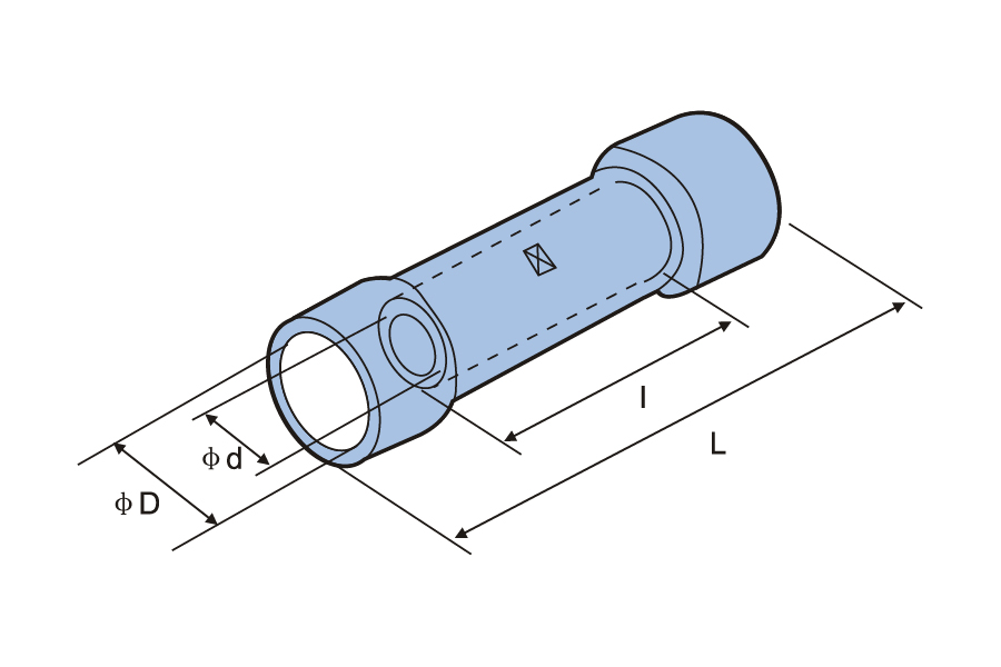 Short Tube Insulated Parallel Butt Connector