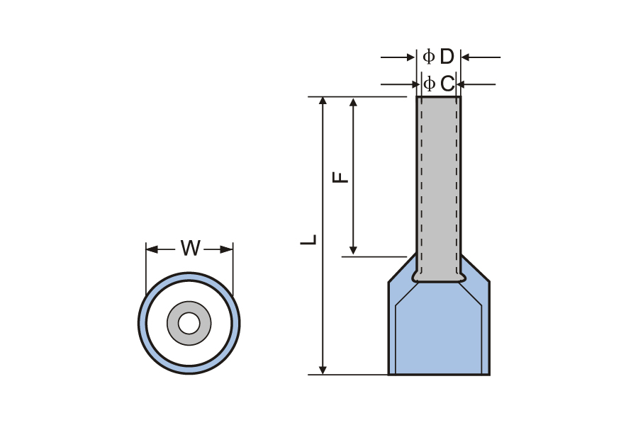 PP/ Nylon-Insulated Cord End Terminal
