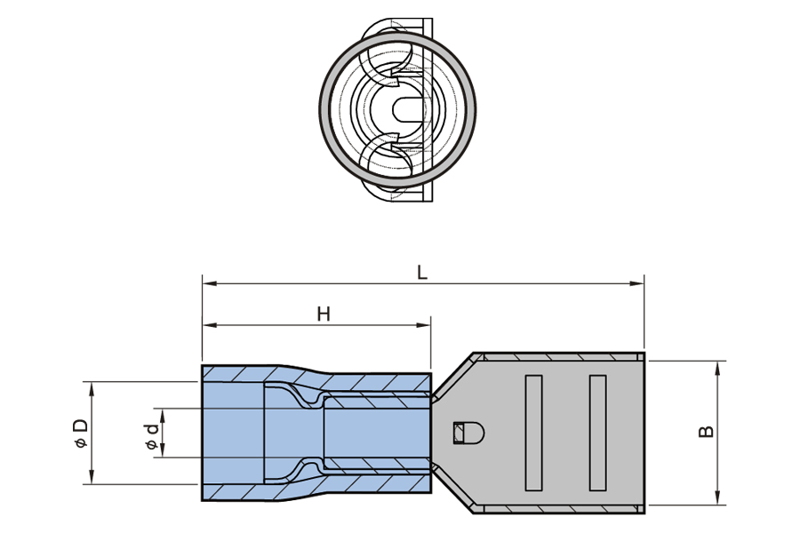 Double Crimp Vinyl Insulated Terminal