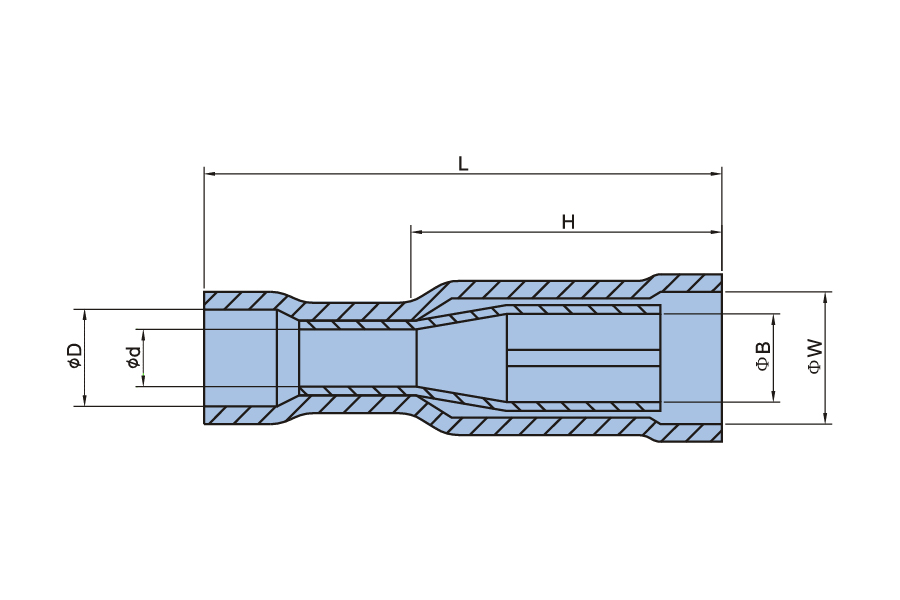 Vinyl Fully Insulated Bullet Female Disconnector