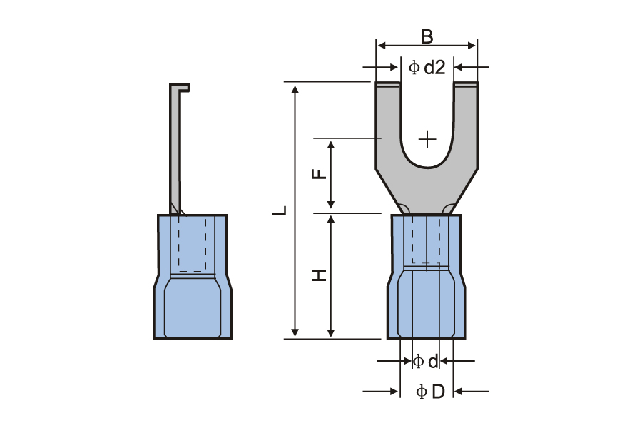 Vinyl Insulated Flange Spade Terminal