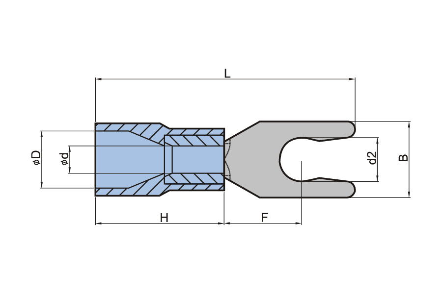 Nylon Insulated Locking Fork Shaped Terminal
