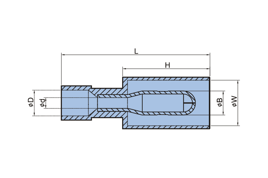 Nylon Fully Bullet Male Insulated Disconnector