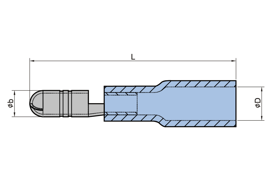 Heat Shrink Fully Insulated Bullet Male Disconnector