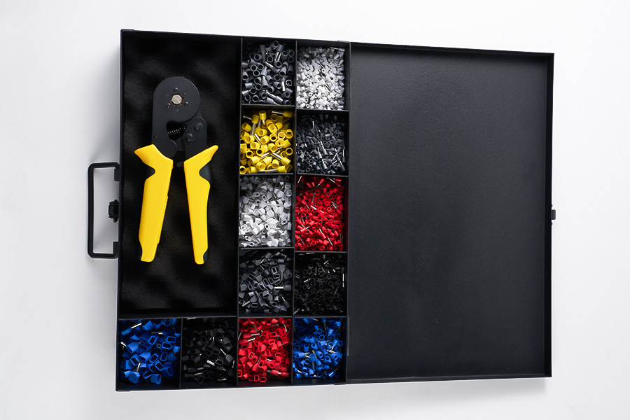 3000Pcs Copper Terminals Kit with Crimping Plier (Iron Box)