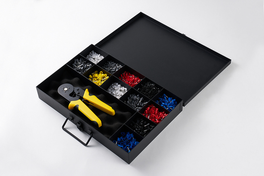 3000Pcs Copper Terminals Kit with Crimping Plier (Iron Box)