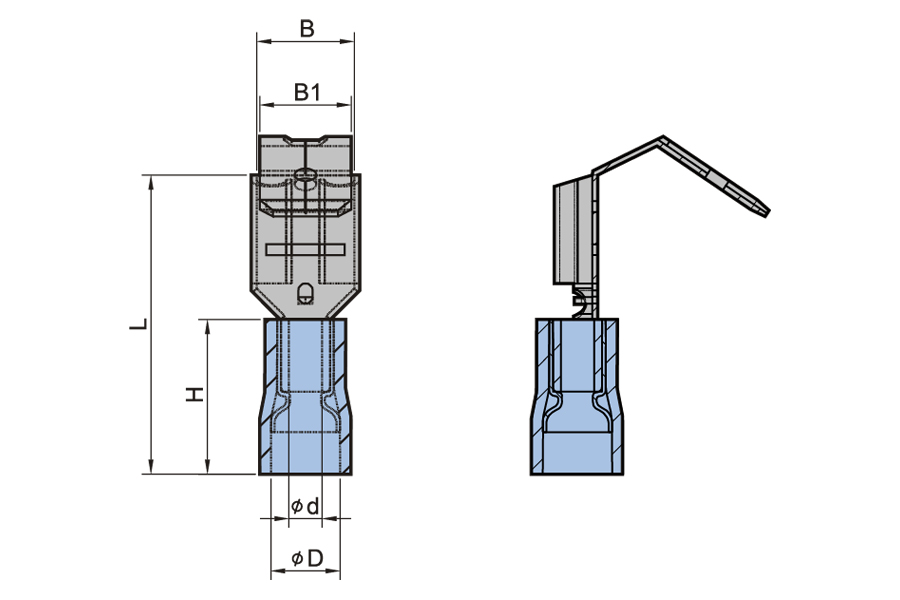 Double Crimp Vinyl Insulated Piggy Back Disconnector