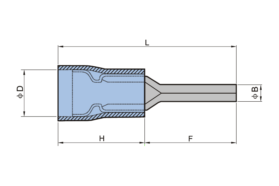 Double Crimp Vinyl Insulated Pin Terminal