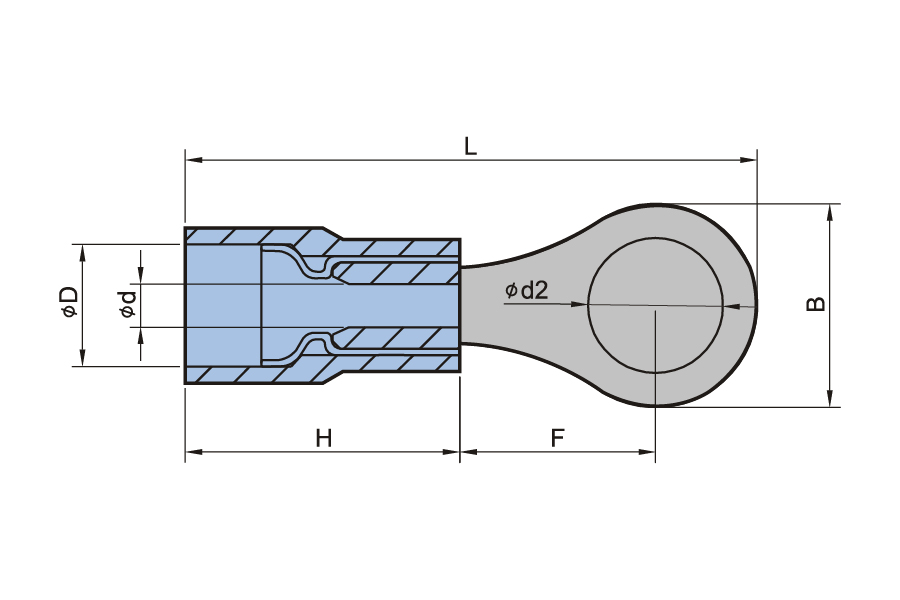 Double Crimp Nylon Insulated Ring Disconnector