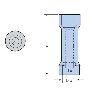 Conector de empalme a tope con aislamiento de nylon (sin costuras)