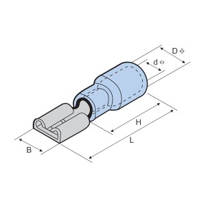 PVC մեկուսացված կրկնակի Crimp իգական անջատիչ