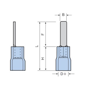 Terminal de lâmina isolada em PVC