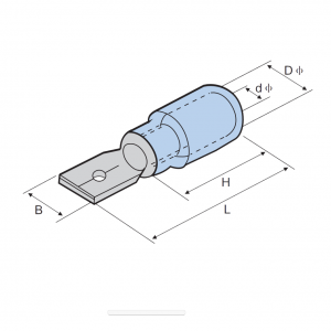 Dínascóir Fireann Crimp Dúbailte Pvc-Inslithe