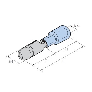 Desconector macho com bala isolado em PVC