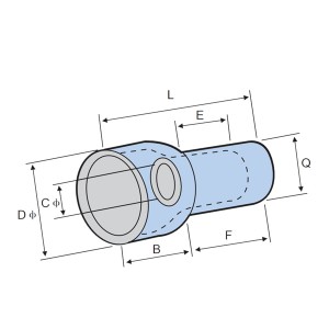 Conector plano de extremidade estreita