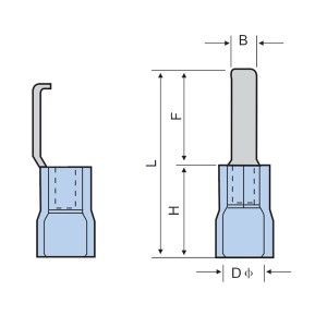 Pvc-Insulated Double Crimp Lipped Blade Terminal